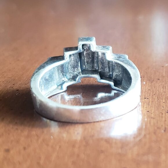 Judith Jack Vintage Art Deco Sterling Marcasite Ring - Picture 9 of 10